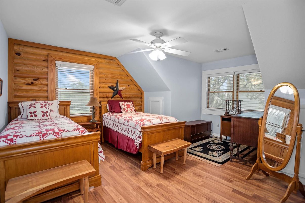 Bedroom, Interior, Wood Texture Flooring, Wooden Walls