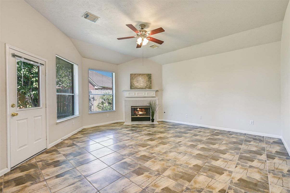 Empty room, Fireplace, Interior