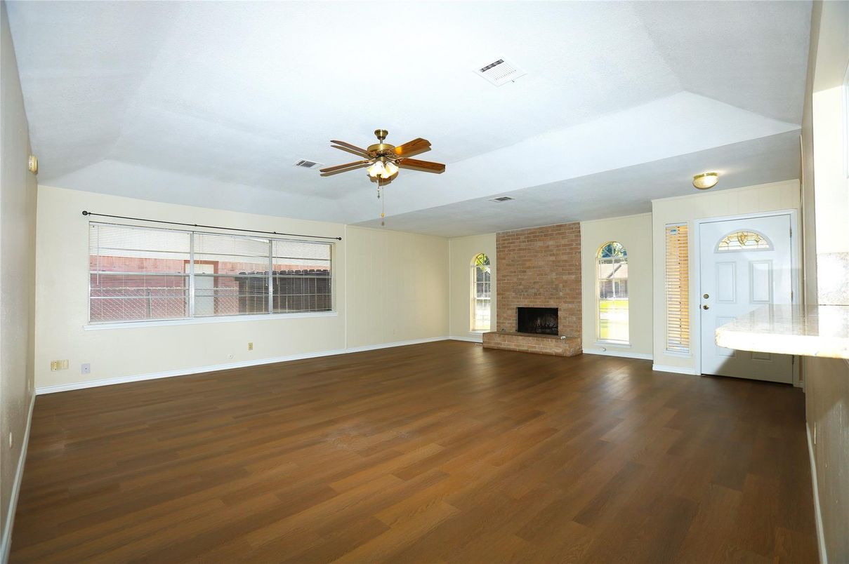 Empty room, Fireplace, Interior, Wood Texture Flooring