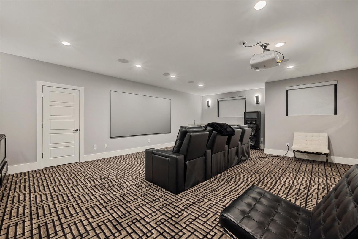 Home Theatre Room, Interior, Projection Screen, Recessed Lighting, Theatre Room