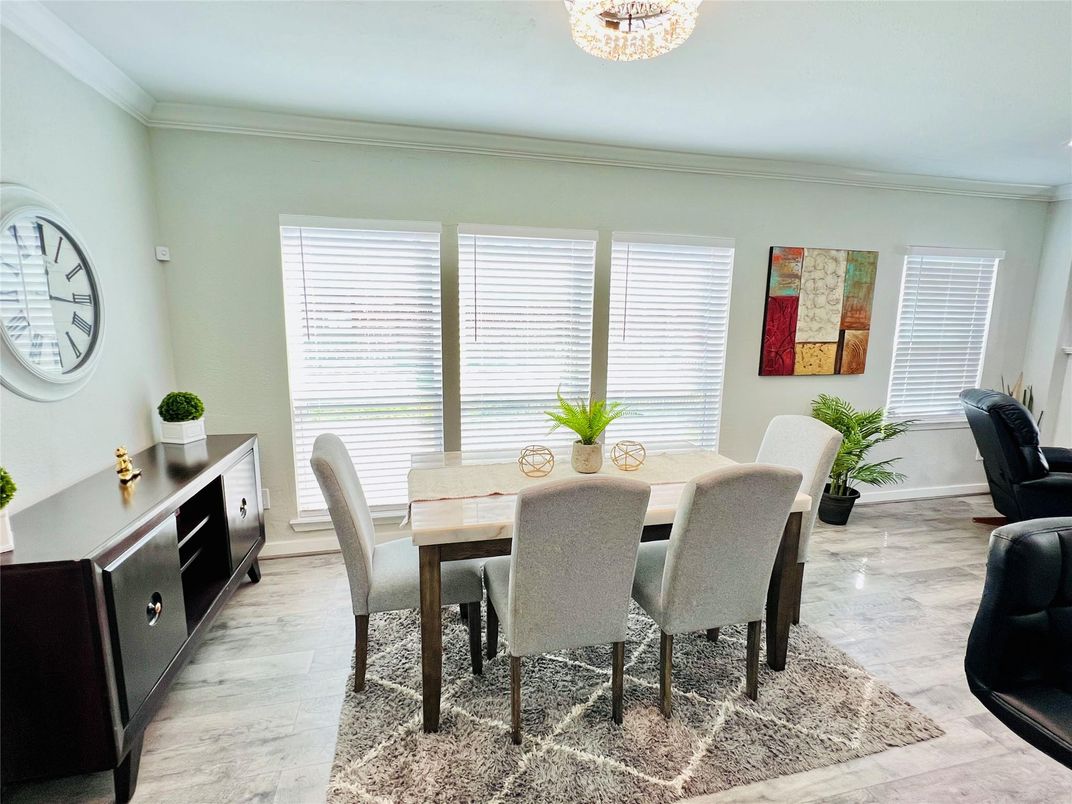 Dining room, Interior, Marble, Wood Texture Flooring
