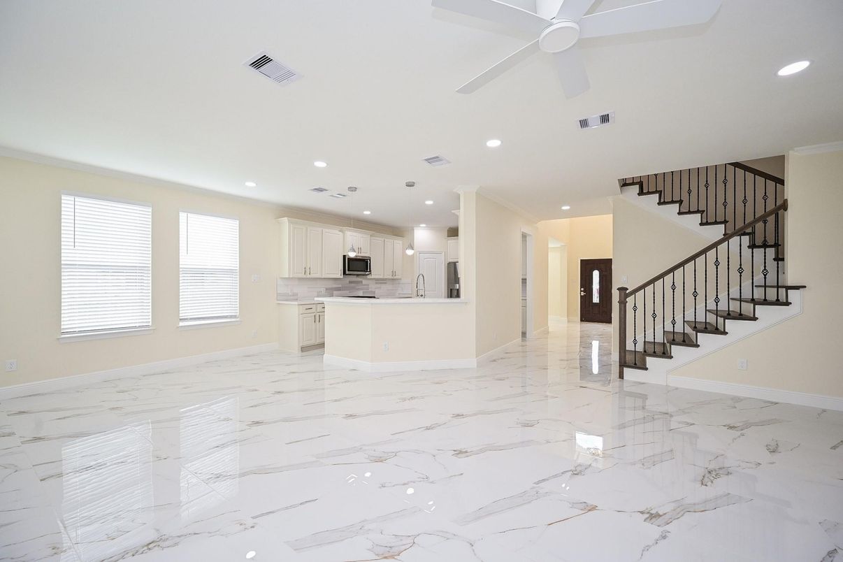 Interior, Kitchen, Marble, Recessed Lighting