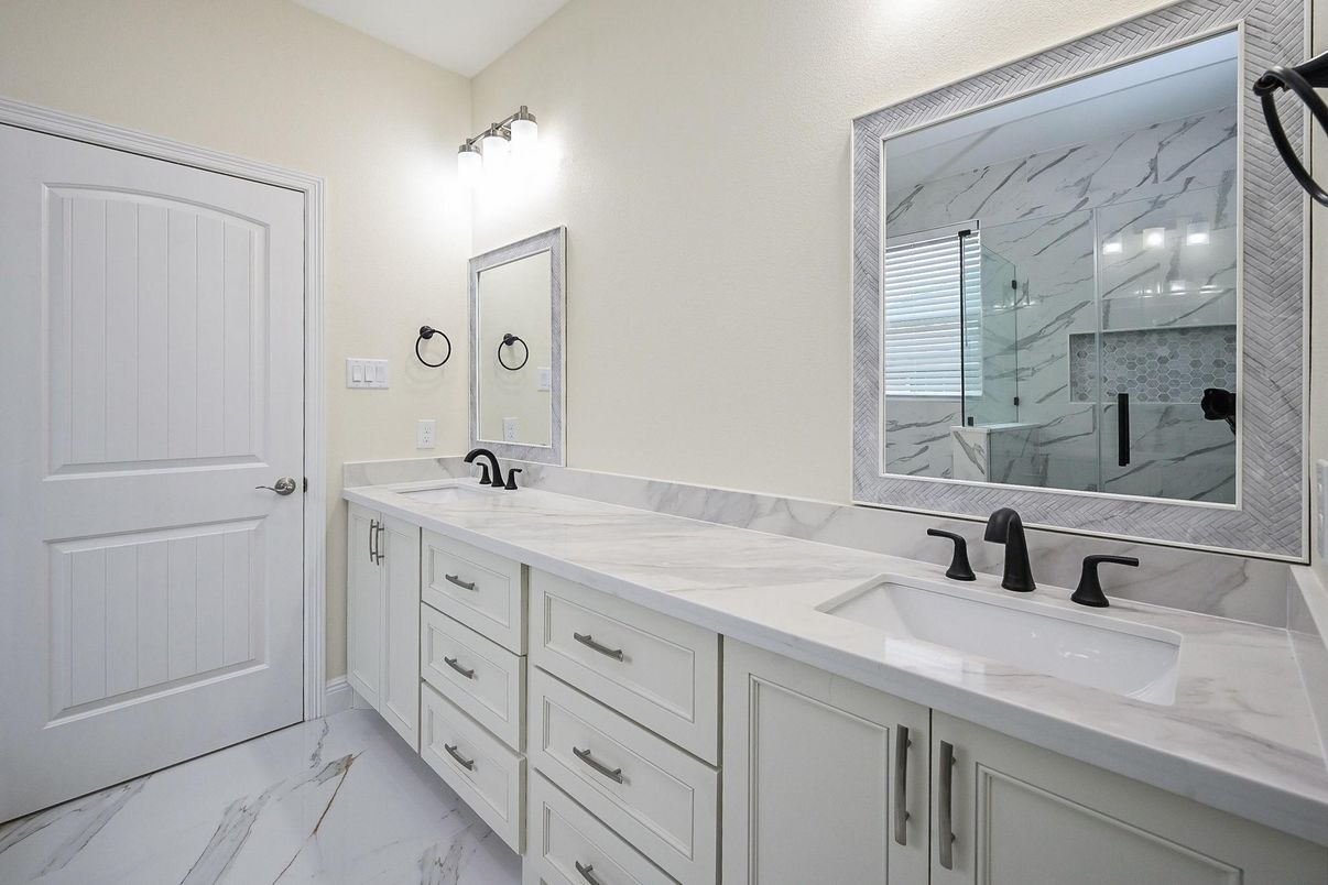 Bathroom, Dual Sink Vanities, Interior, Marble, Marble Walls