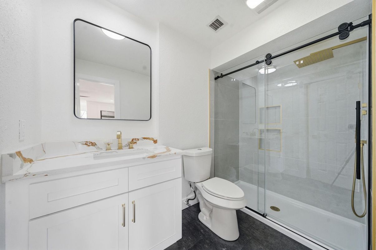 Bathroom, Dual Sink Vanities, Glass Shower, Interior