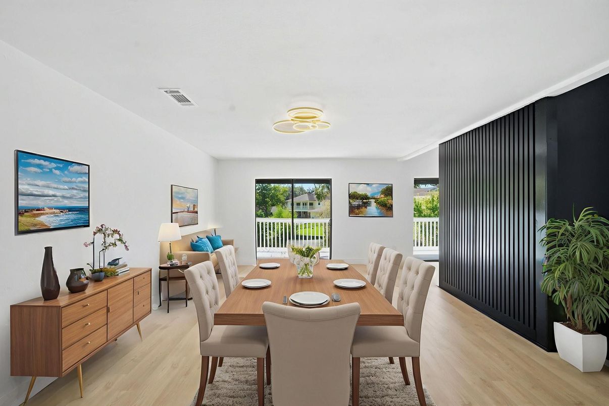 Dining room, Interior, Wood Texture Flooring