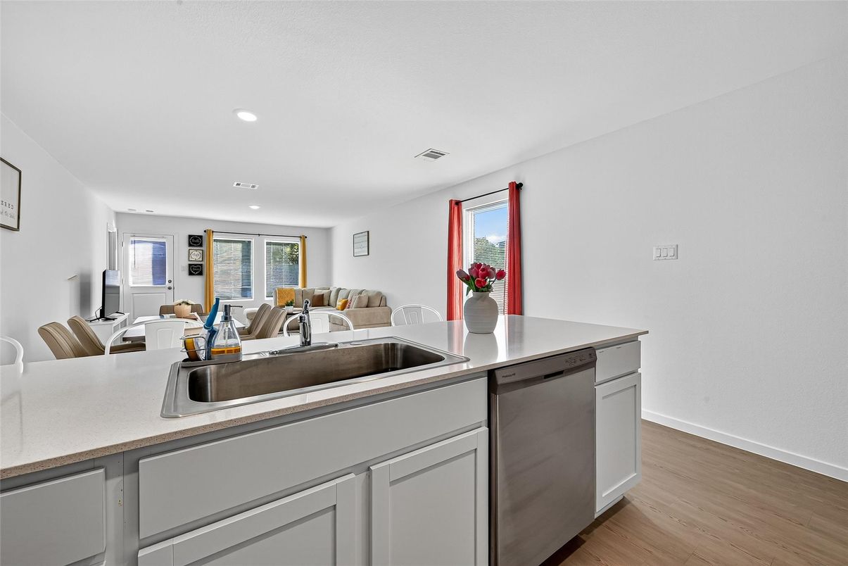 Interior, Kitchen, Recessed Lighting, Wood Texture Flooring