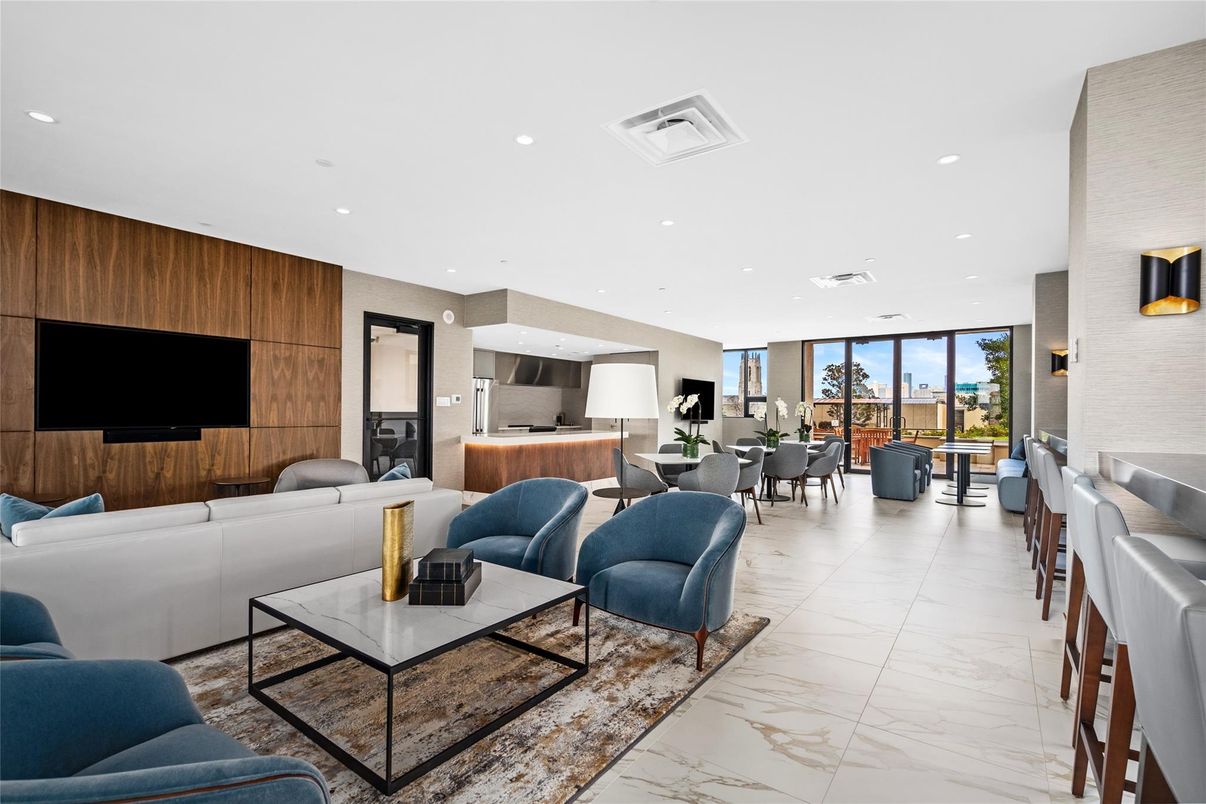 Dining room, Interior, Kitchen, Living room, Marble, Recessed Lighting, Wooden Walls