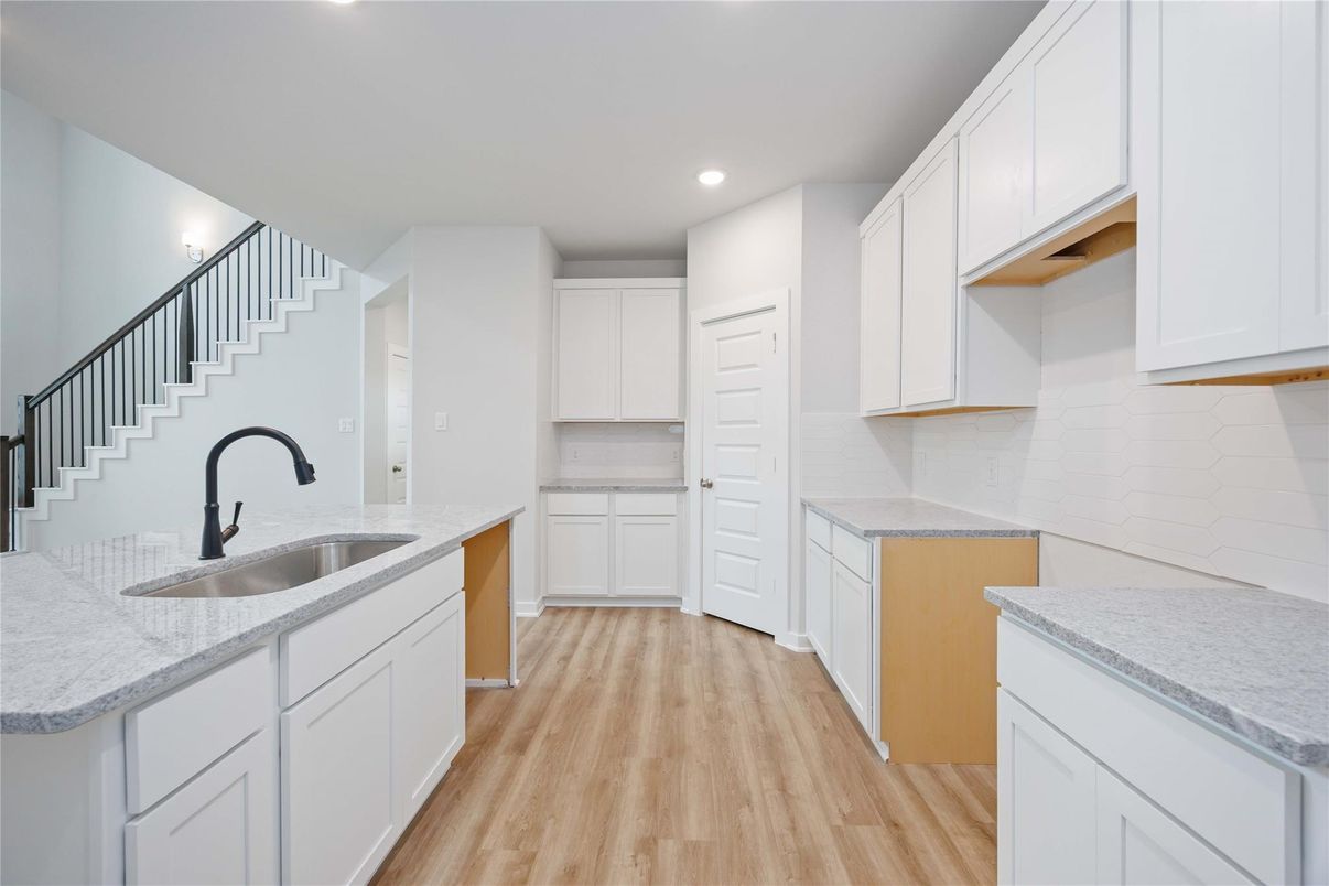 Interior, Kitchen, Recessed Lighting, Wood Texture Flooring