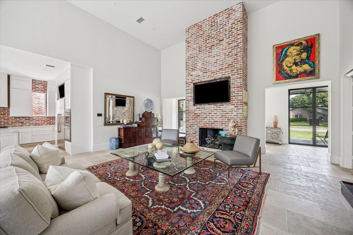 Fireplace, Interior, Living room, Stone Walls