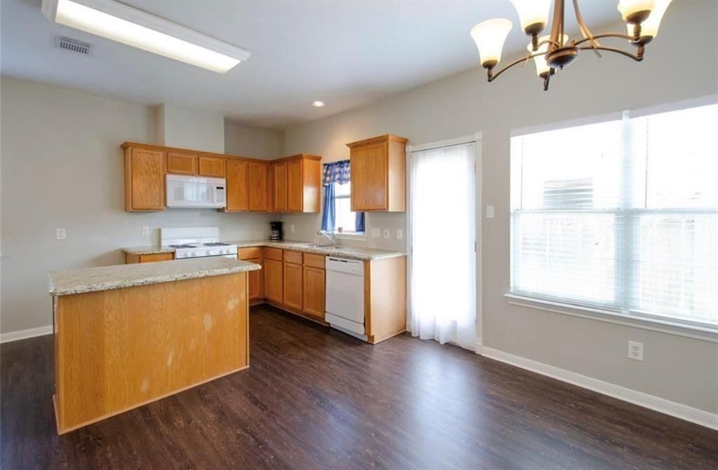 Chandelier, Interior, Kitchen, Recessed Lighting, Wood Texture Flooring