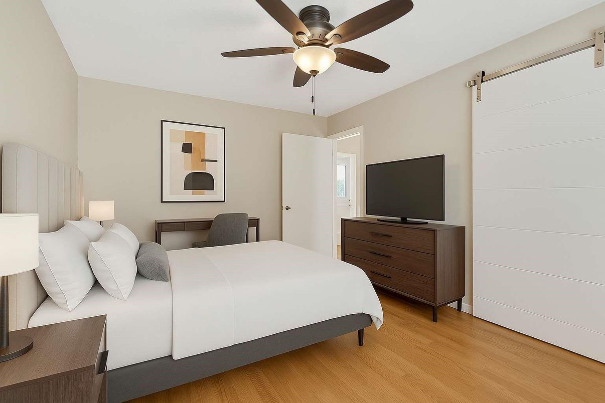 Bedroom, Interior, Wood Texture Flooring