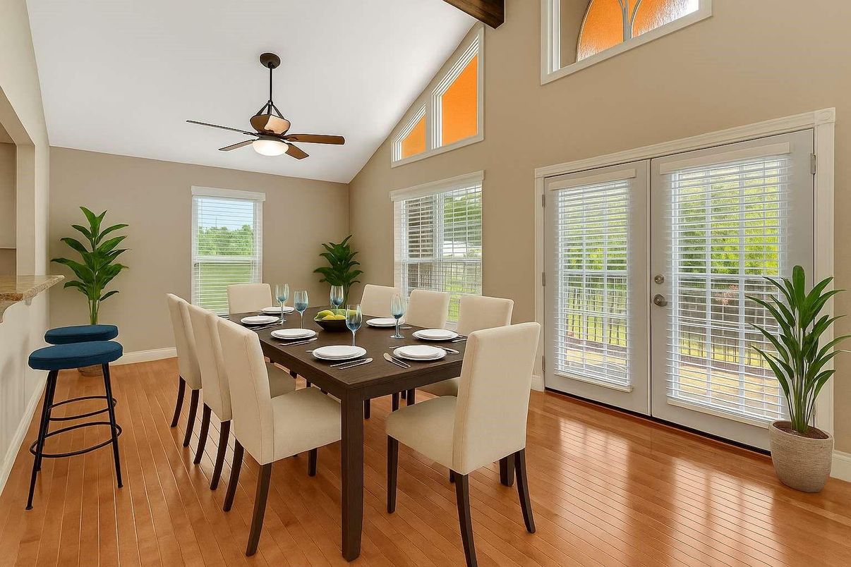 Dining room, Interior, Wood Texture Flooring