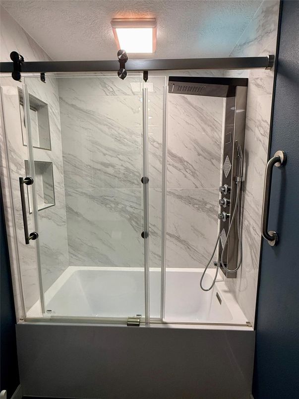 Bathroom, Glass Shower, Interior, Marble Walls