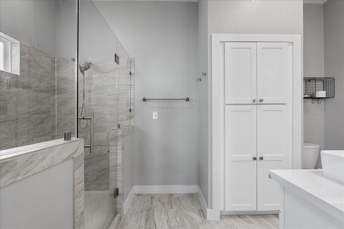 Bathroom, Glass Shower, Interior, Marble, Marble Walls