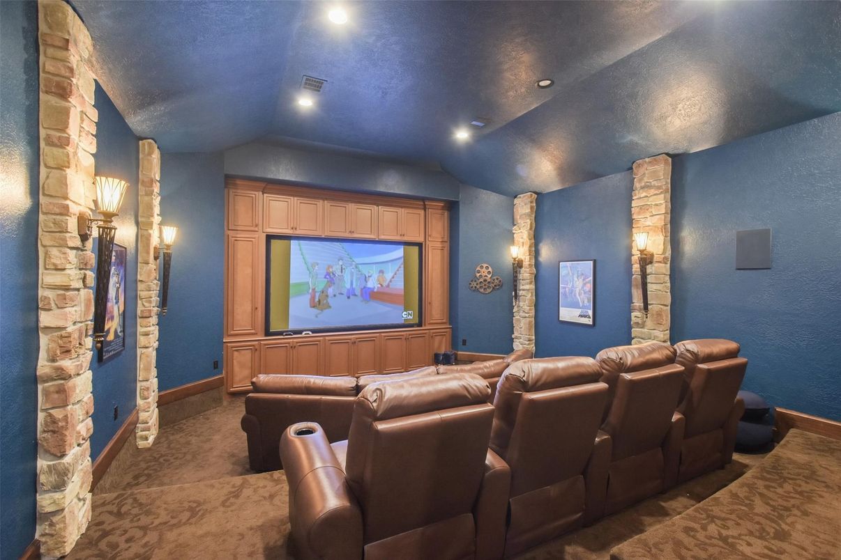 Home Theatre Room, Interior, Projection Screen, Recessed Lighting, Theatre Room