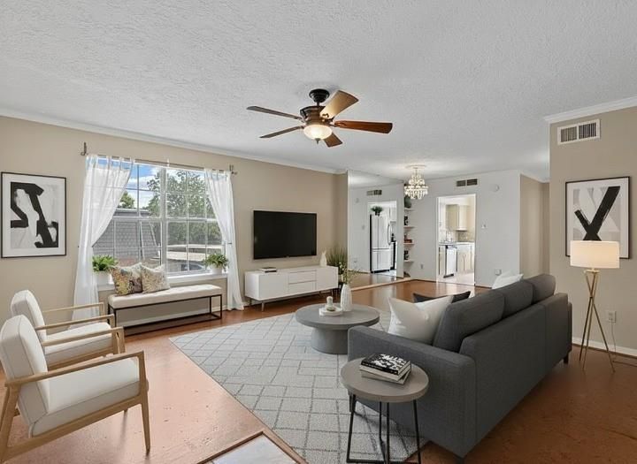 Chandelier, Interior, Living room, Wood Texture Flooring