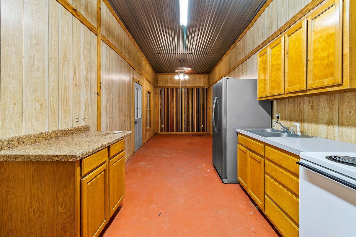 Interior, Kitchen, Washer, Wooden Walls