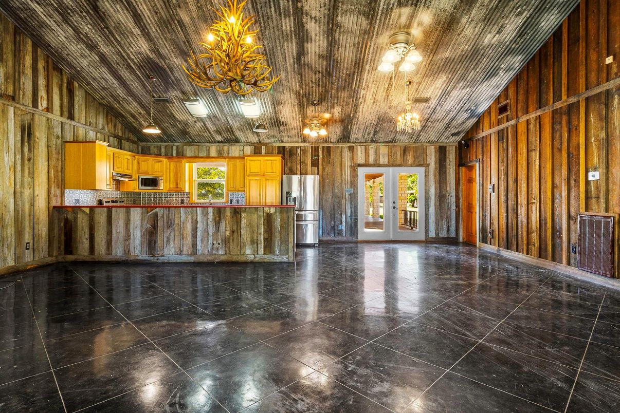 Chandelier, Interior, Kitchen, Wooden Walls