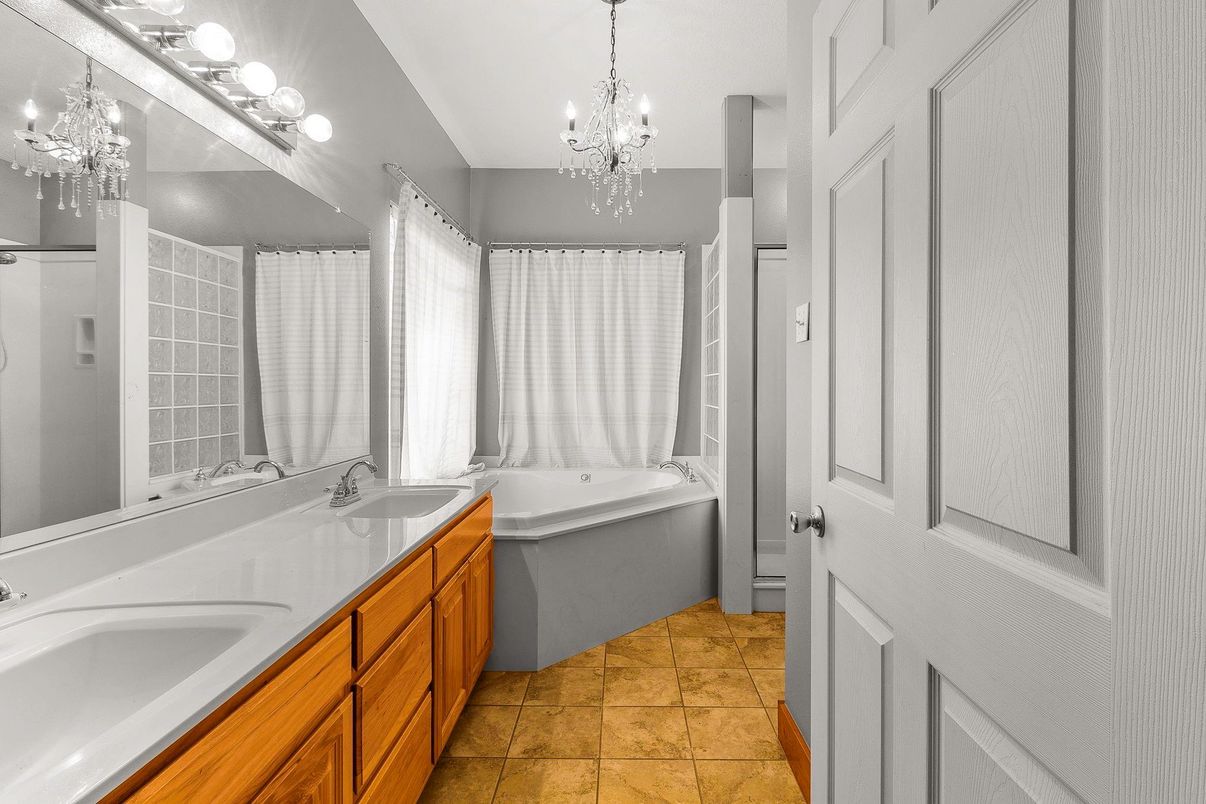 Bathroom, Chandelier, Dual Sink Vanities, Interior