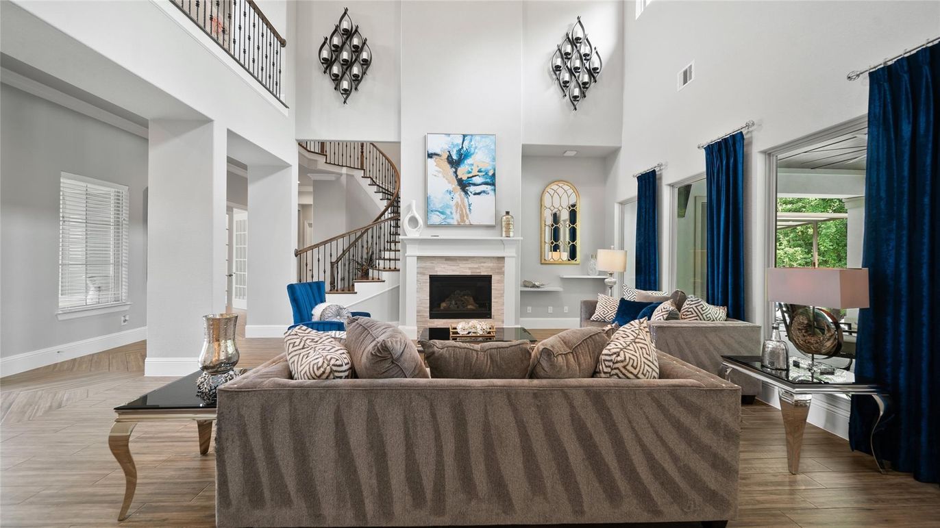 Fireplace, Interior, Living room, Wood Texture Flooring