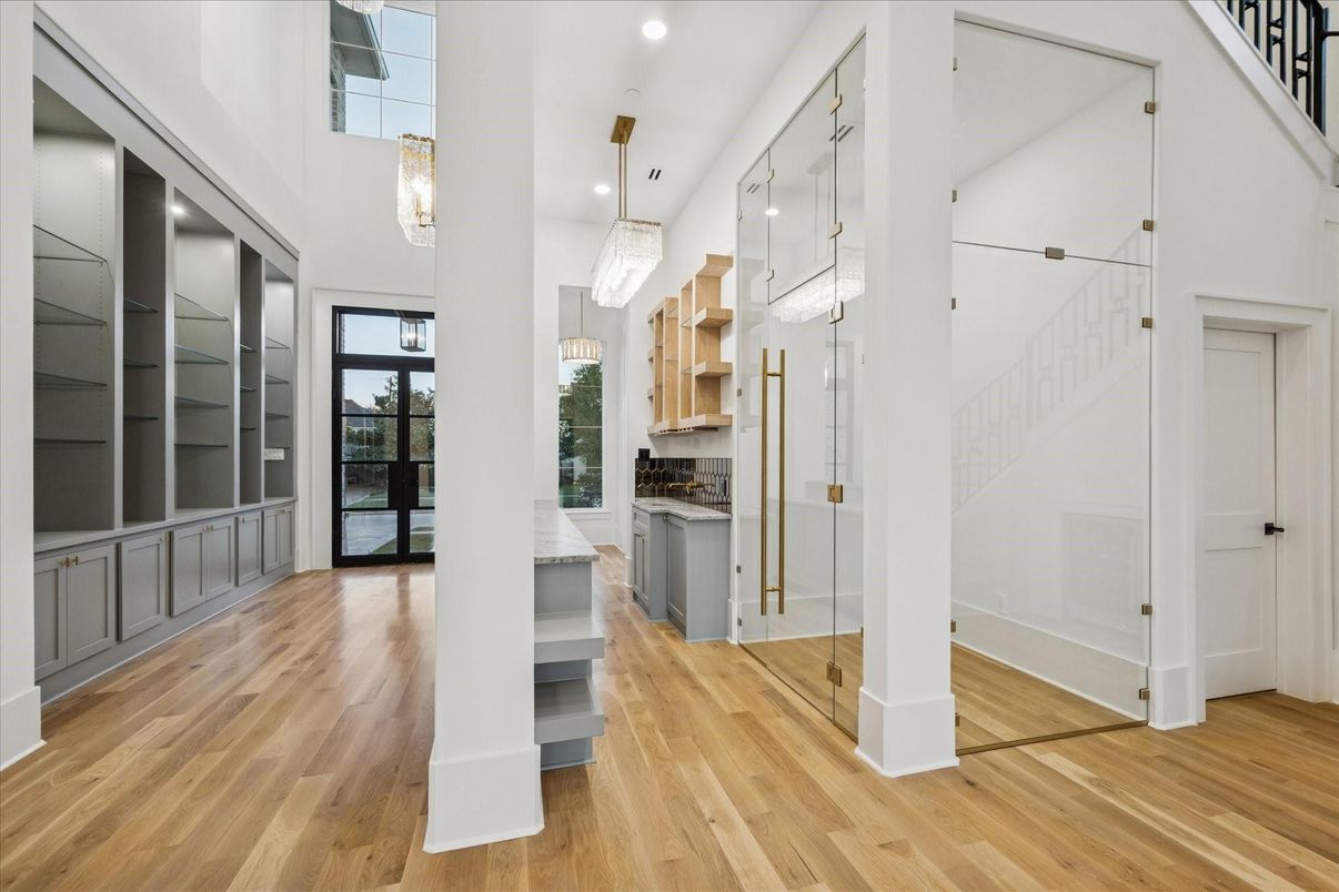 Chandelier, Interior, Pendant Lights, Recessed Lighting, Wood Texture Flooring