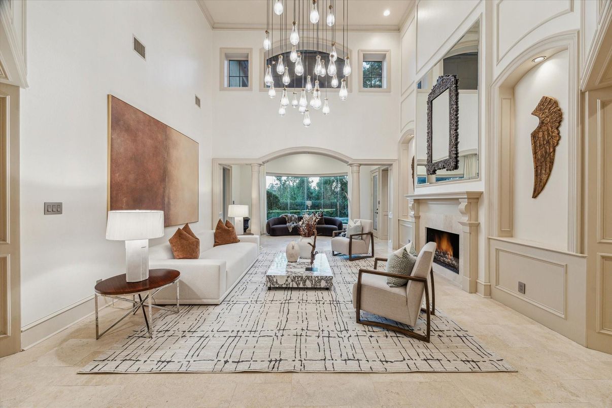 Fireplace, Interior, Living room, Pendant Lights, Recessed Lighting