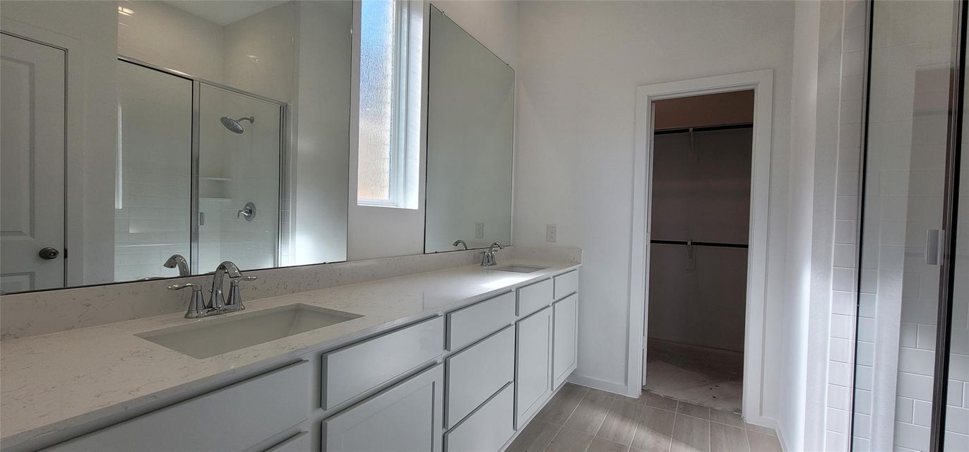 Bathroom, Dual Sink Vanities, Glass Shower, Interior