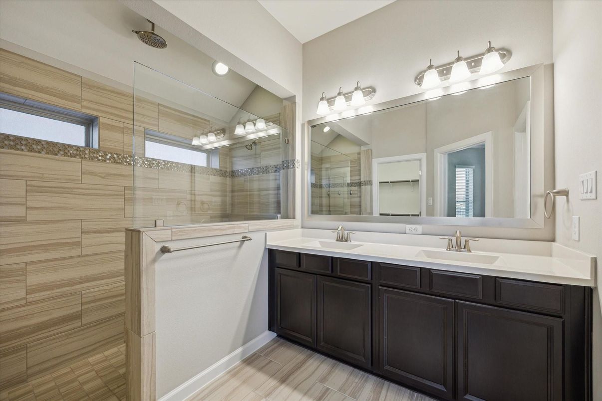 Bathroom, Dual Sink Vanities, Glass Shower, Interior