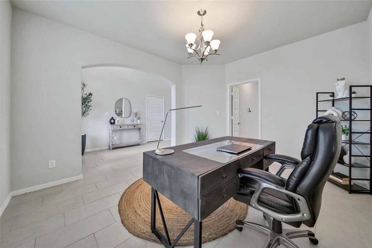 Chandelier, Home Office, Interior