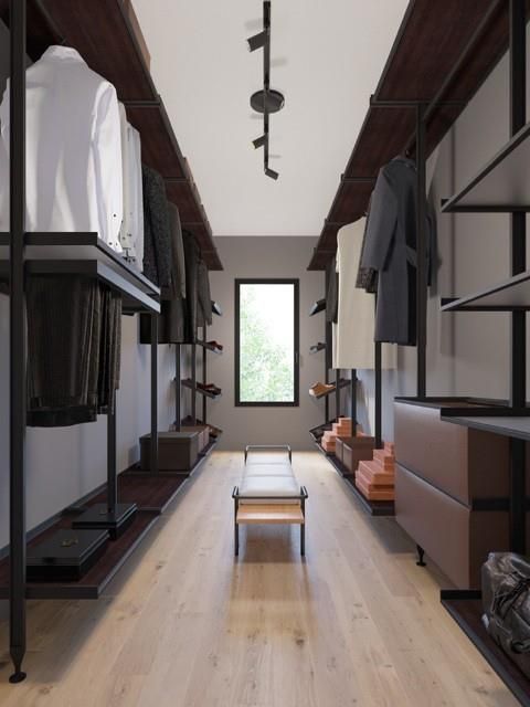 Interior, Pendant Lights, Walk-in Closets, Wood Texture Flooring