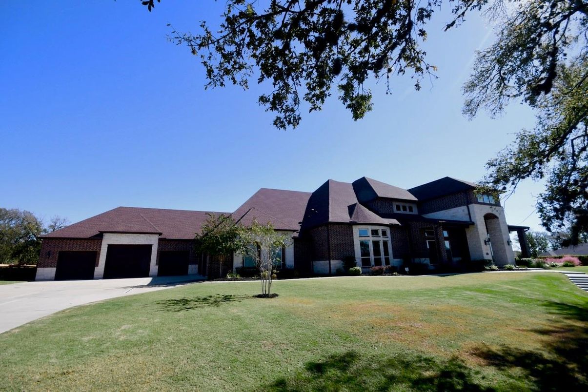 Attached, Backyard, Exterior, Facade, Brick Facade, French Provincial