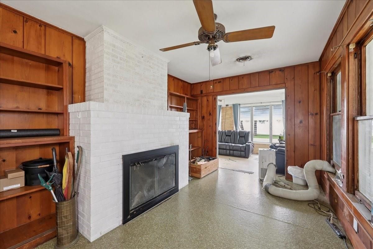 Fireplace, Interior, Stone Walls, Wooden Walls