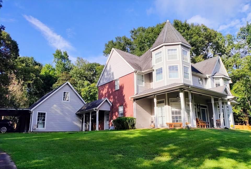 Backyard, Exterior, Facade, Brick Facade, Queen Anne Victorian