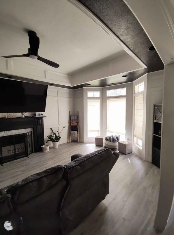 Fireplace, Interior, Living room, Wood Texture Flooring