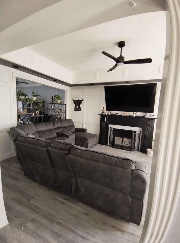 Fireplace, Interior, Living room, Wood Texture Flooring