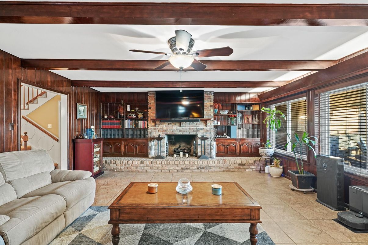 Fireplace, Interior, Living room, Stone Walls, Wooden Walls