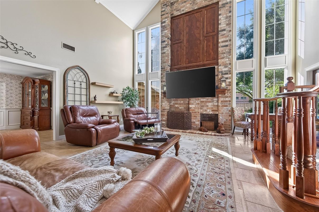 Fireplace, Interior, Living room, Stone Walls
