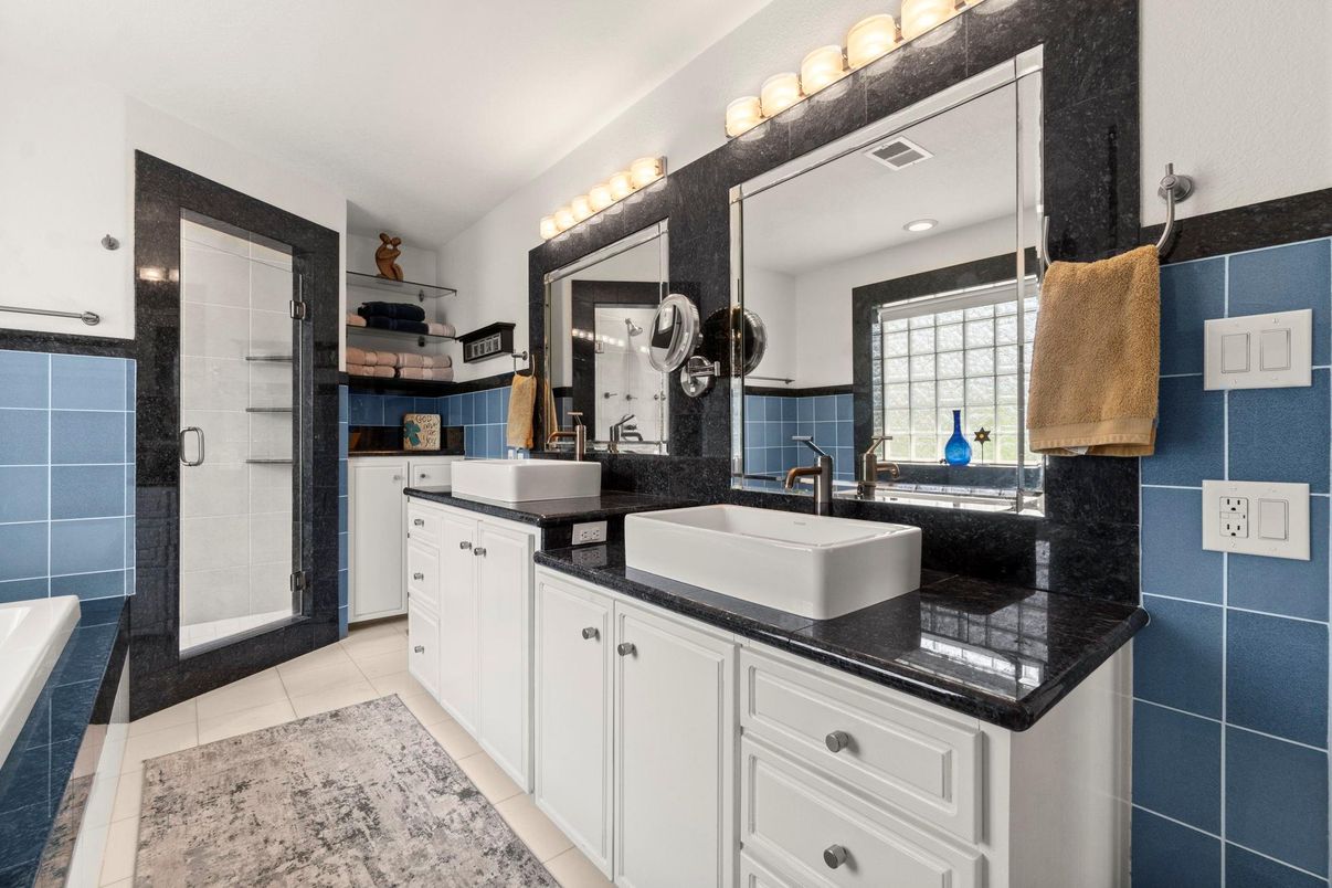 Bathroom, Dual Sink Vanities, Glass Shower, Interior