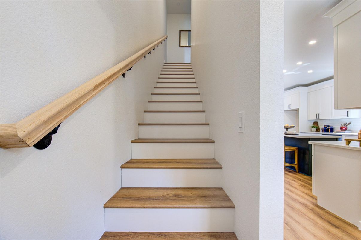 Interior, Kitchen, Recessed Lighting, Wood Texture Flooring