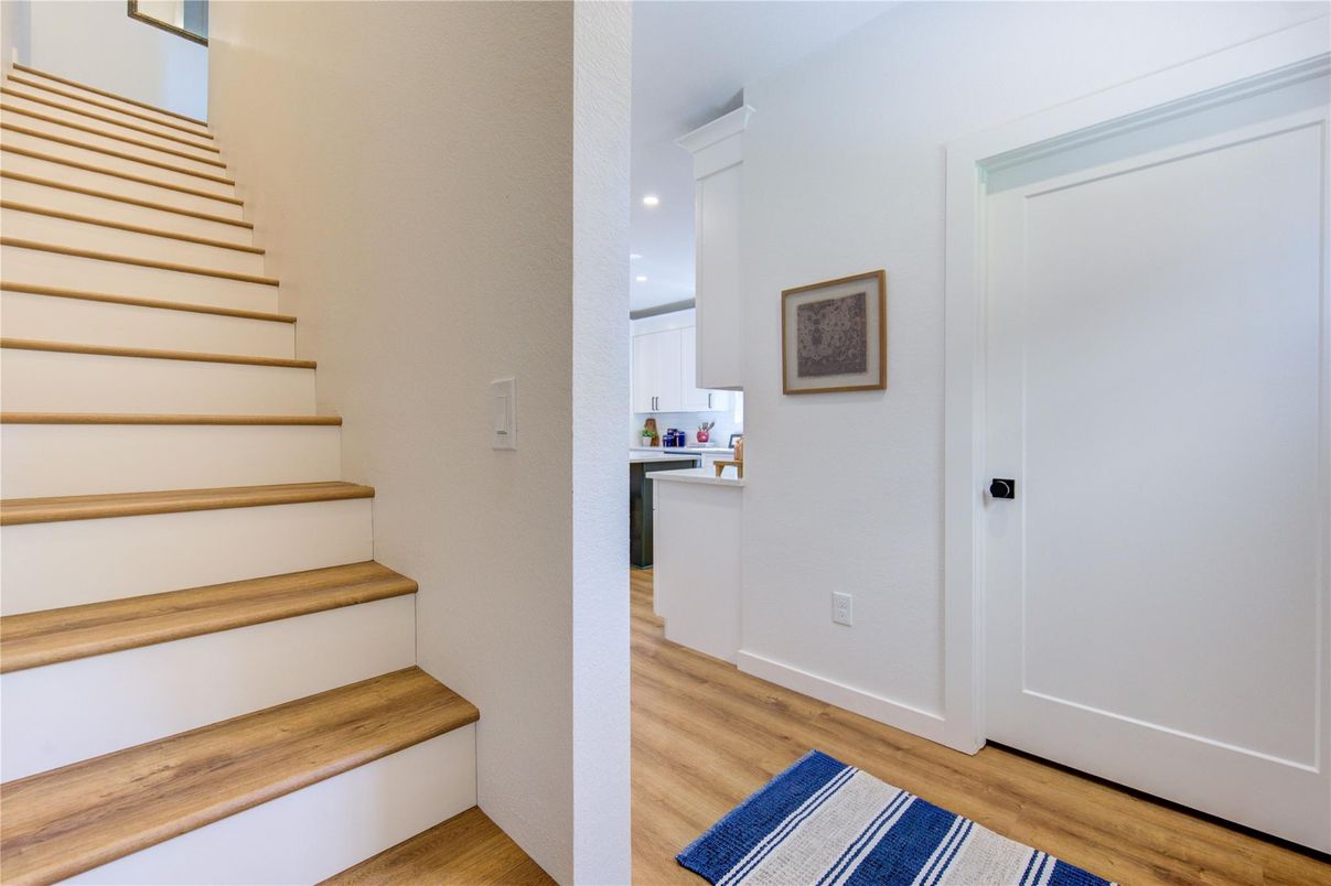 Interior, Kitchen, Recessed Lighting, Wood Texture Flooring