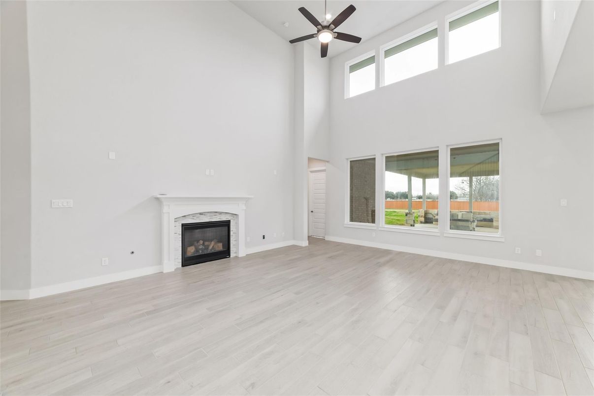 Empty room, Fireplace, Interior, Wood Texture Flooring