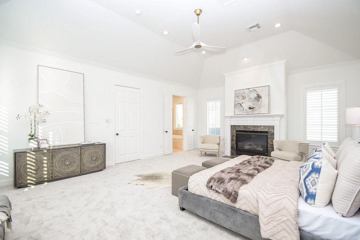 Bedroom, Fireplace, Interior, Recessed Lighting
