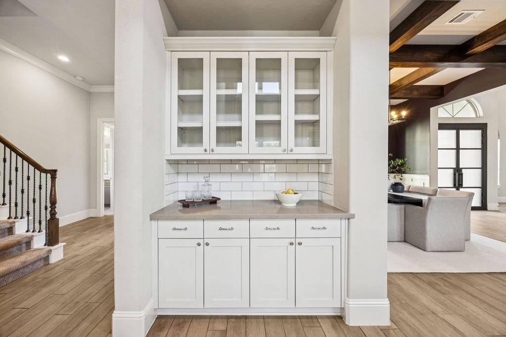 Interior, Recessed Lighting, Wooden Beams, Wood Texture Flooring