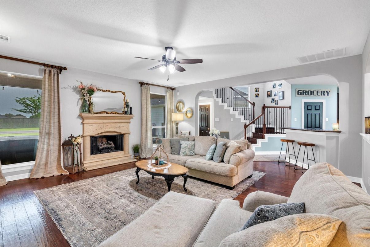 Fireplace, Interior, Living room, Wood Texture Flooring