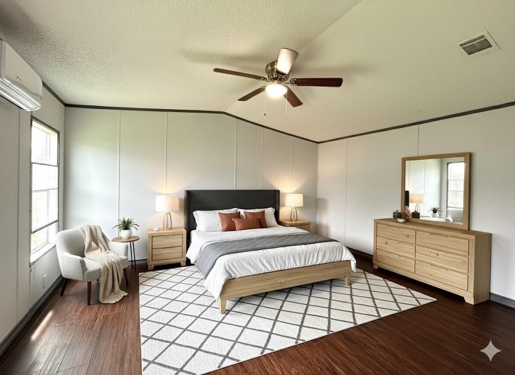 Bedroom, Interior, Wood Texture Flooring