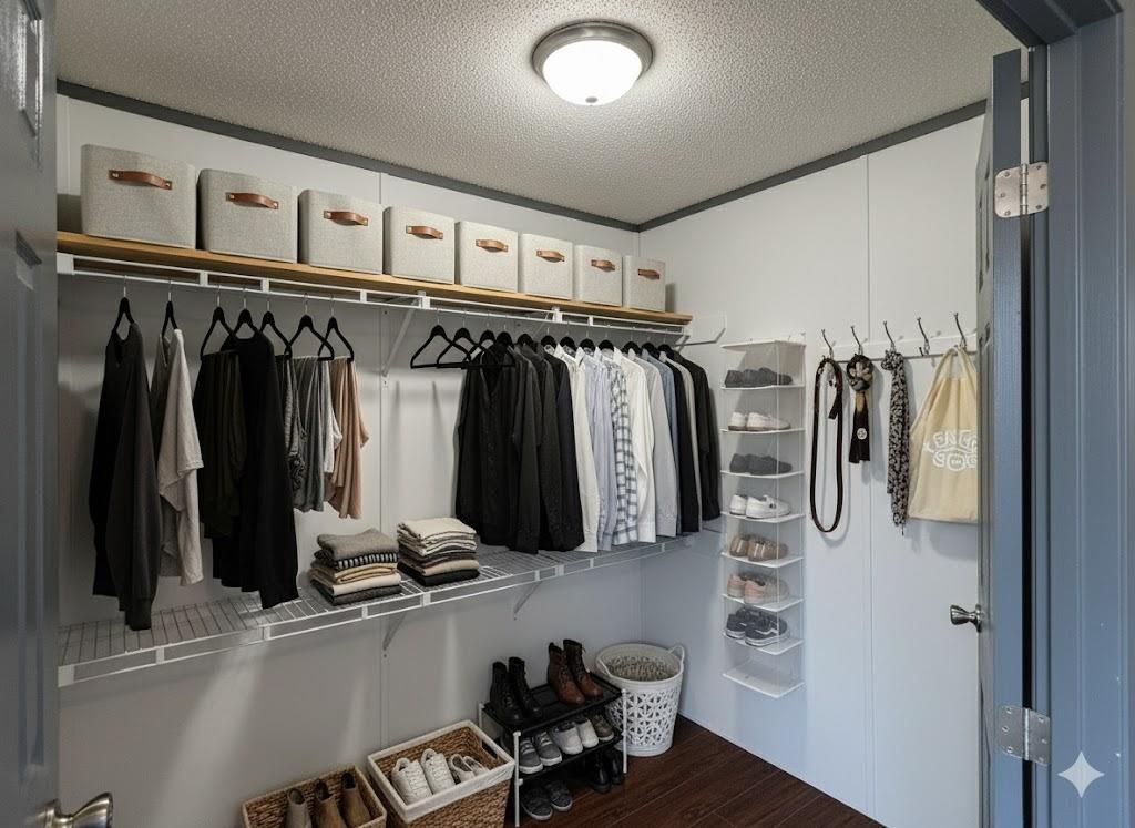 Interior, Walk-in Closets, Wood Texture Flooring