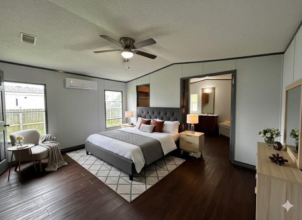 Bedroom, Interior, Wood Texture Flooring