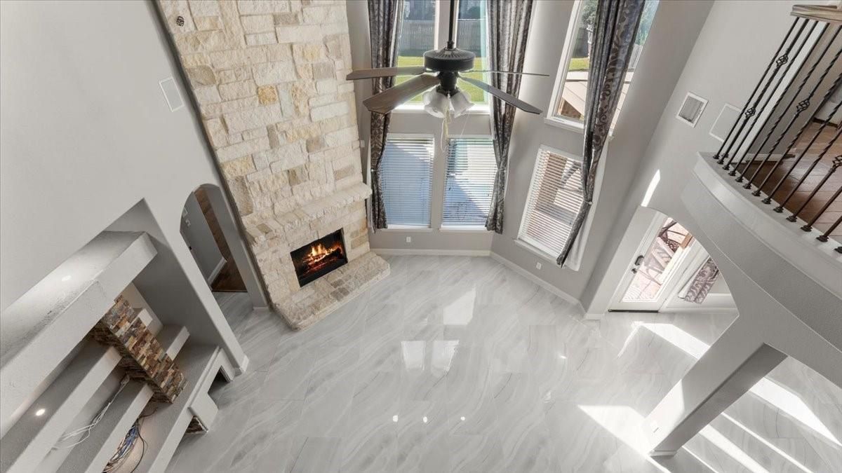 Fireplace, Interior, Marble, Stone Walls