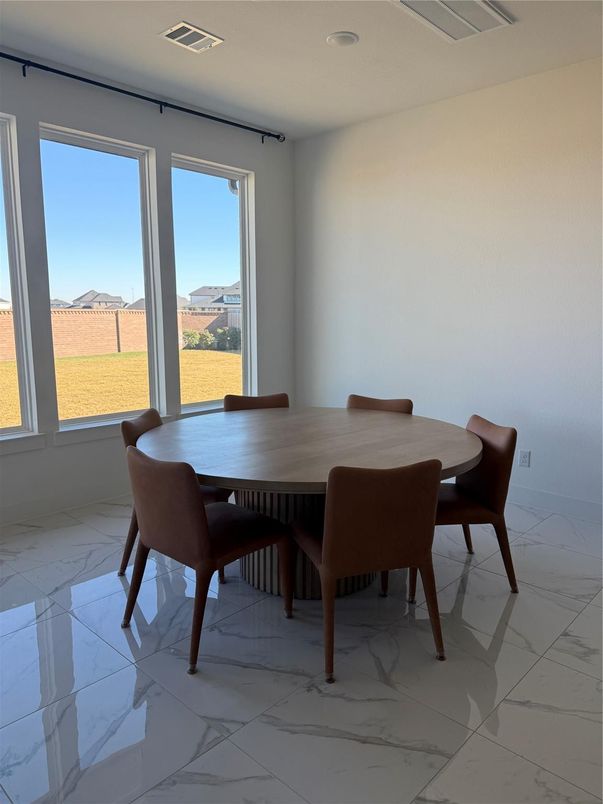 Dining room, Interior, Marble, Recessed Lighting