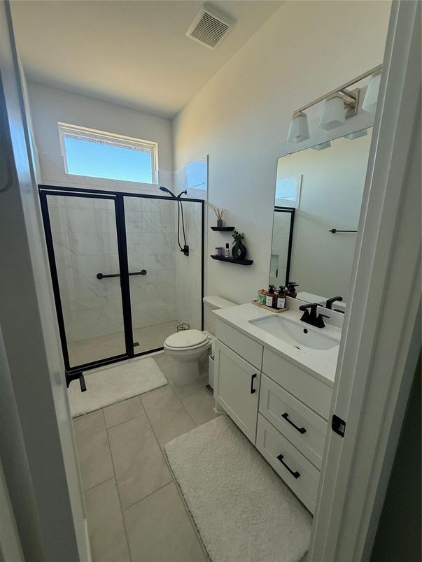 Bathroom, Dual Sink Vanities, Glass Shower, Interior